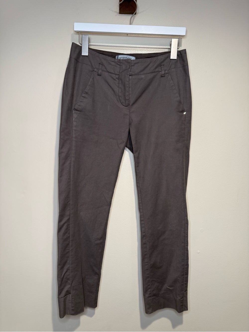 Sportmax Stretch Cotton Straight-Leg Trousers by MaxMara size 8